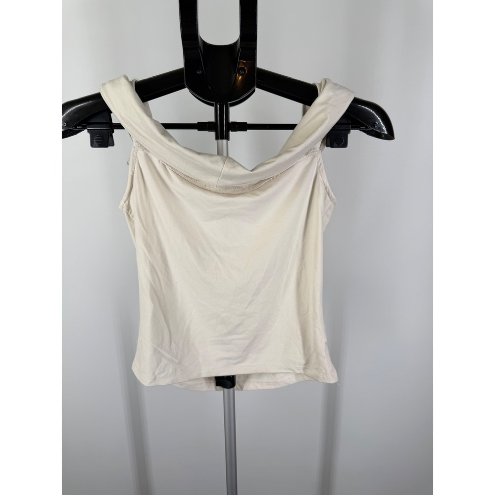 Pink Rose Womens Cream Off Shoulder Cowl Neck Knit Top Small NEW - Picture 3 of 9